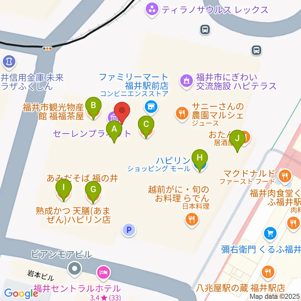 セーレンプラネット周辺のファミレス・ファーストフード一覧地図