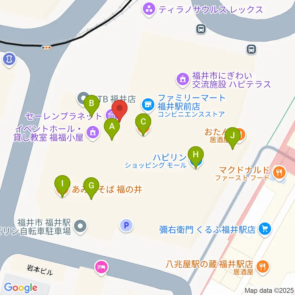 セーレンプラネット周辺のファミレス・ファーストフード一覧地図