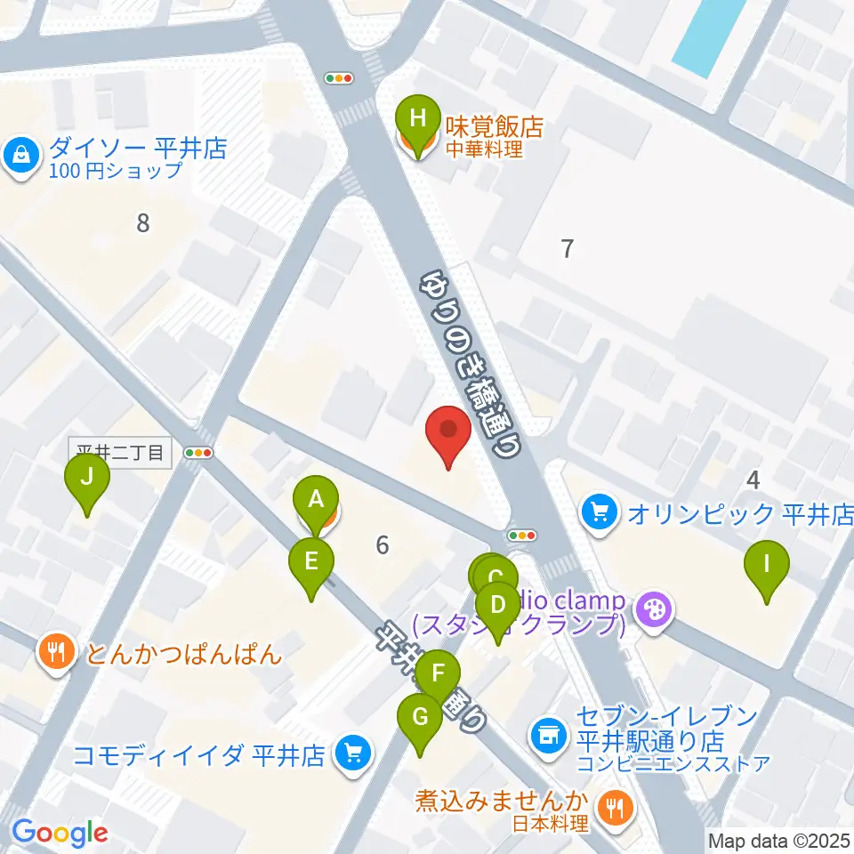スタジオ・オトキチ周辺のファミレス・ファーストフード一覧地図