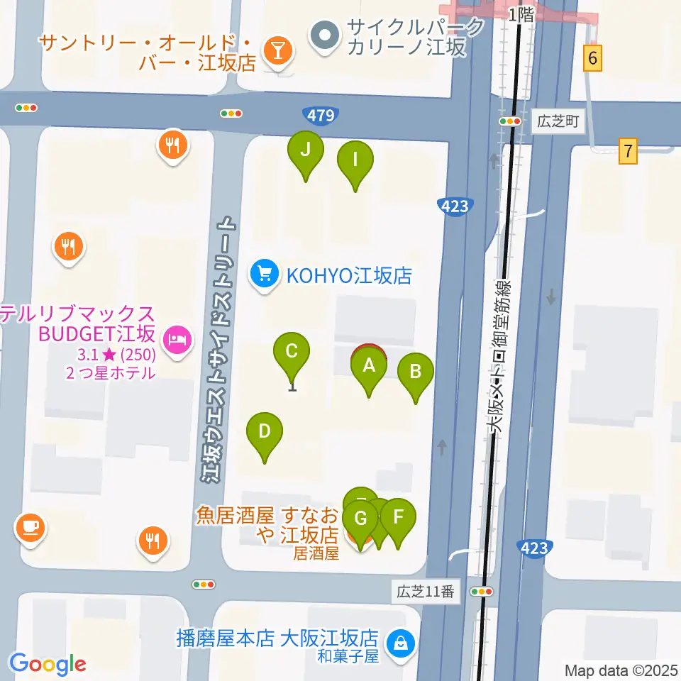 スタジオリフレクション周辺のファミレス・ファーストフード一覧地図