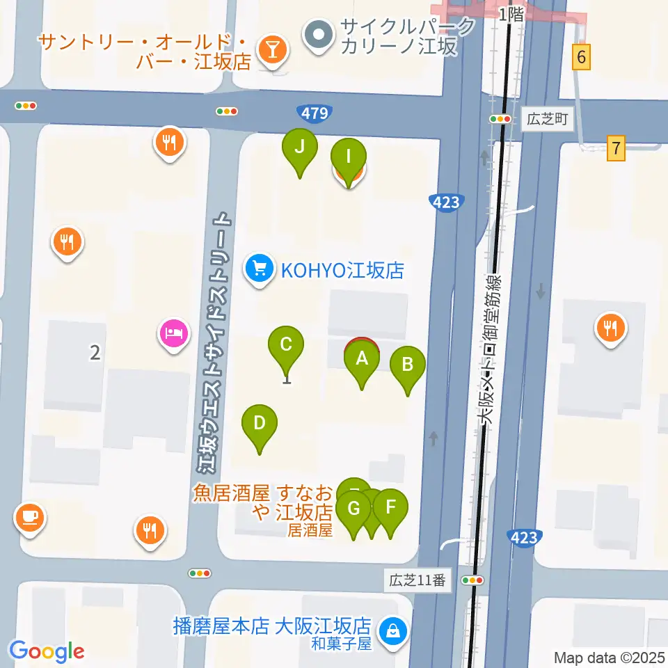 スタジオリフレクション周辺のファミレス・ファーストフード一覧地図