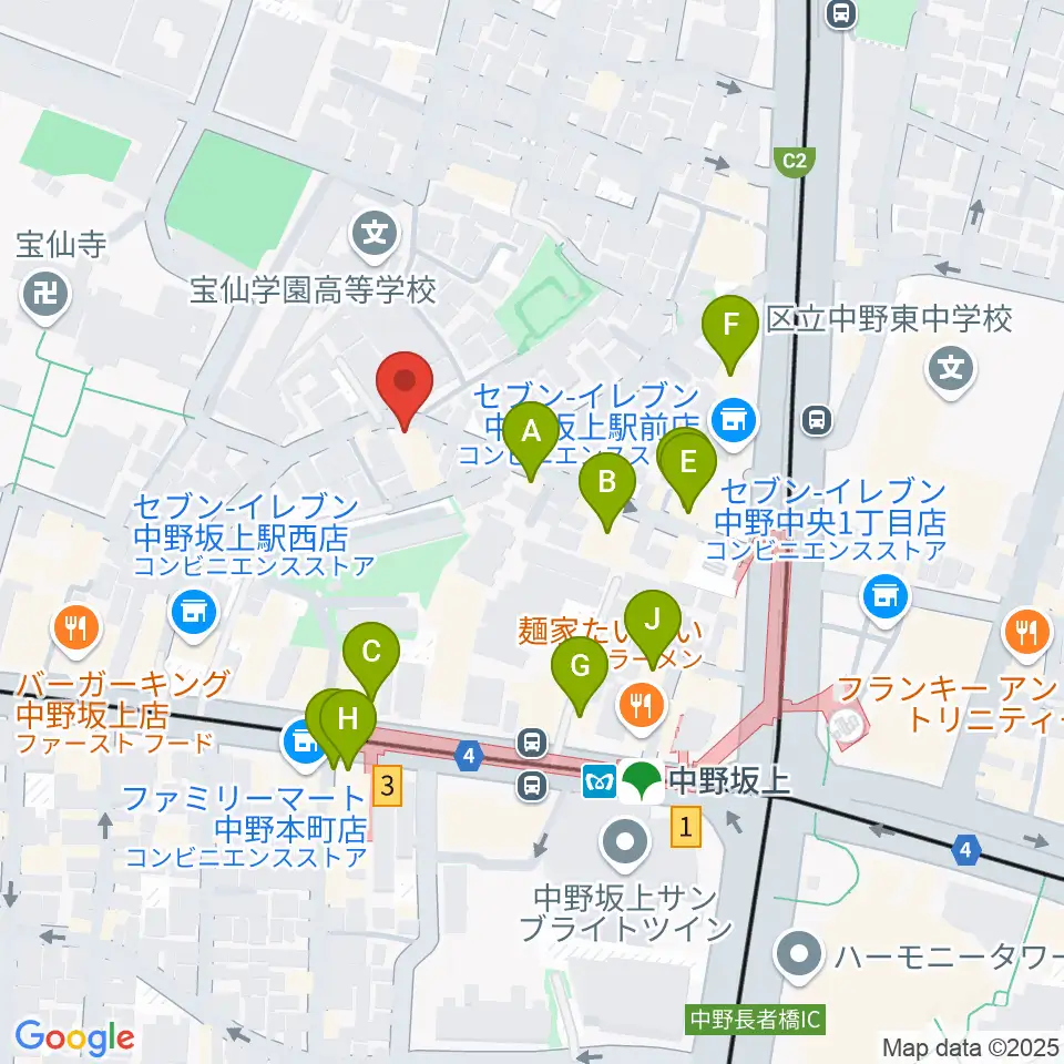 Gold Rush Studio周辺のファミレス・ファーストフード一覧地図