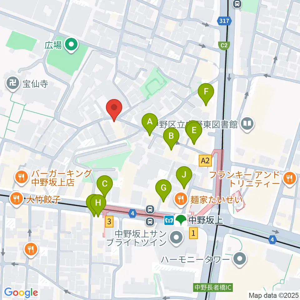 Gold Rush Studio周辺のファミレス・ファーストフード一覧地図