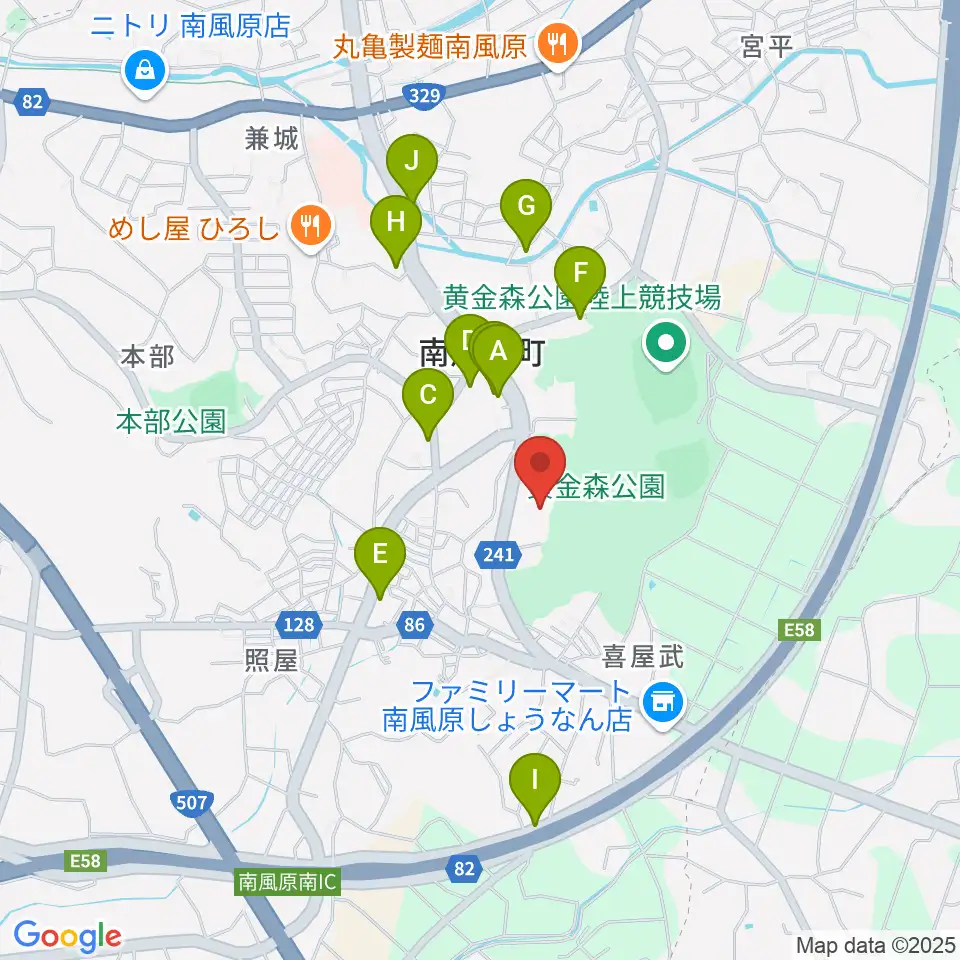 南風原町立中央公民館周辺のファミレス・ファーストフード一覧地図