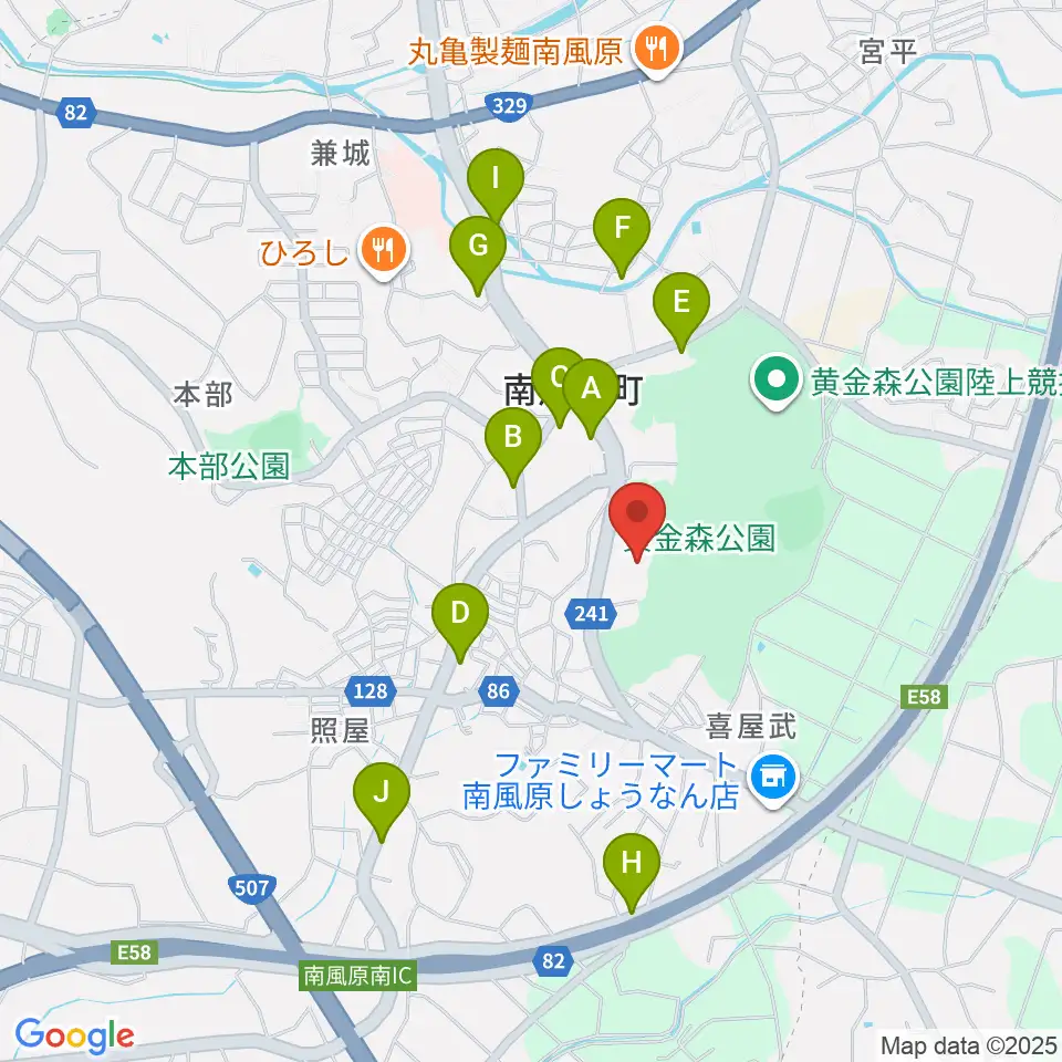南風原町立中央公民館周辺のファミレス・ファーストフード一覧地図