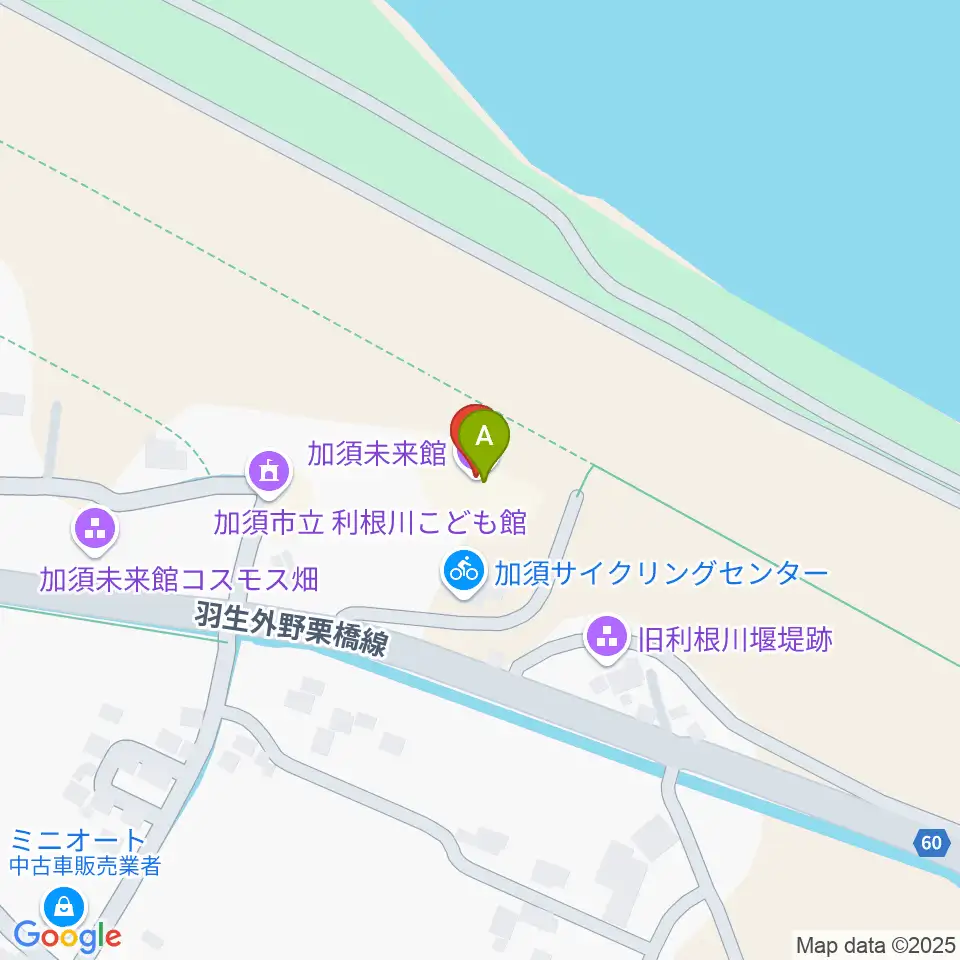 加須未来館周辺のファミレス・ファーストフード一覧地図