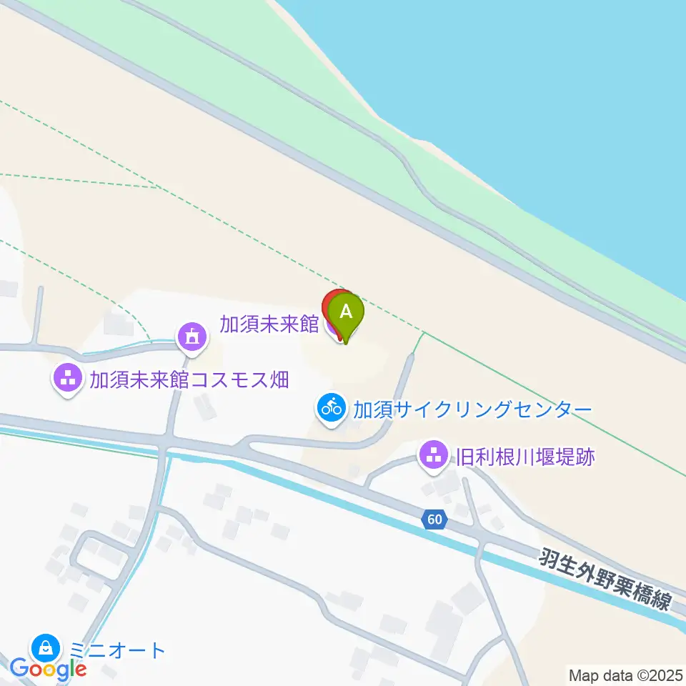 加須未来館周辺のファミレス・ファーストフード一覧地図