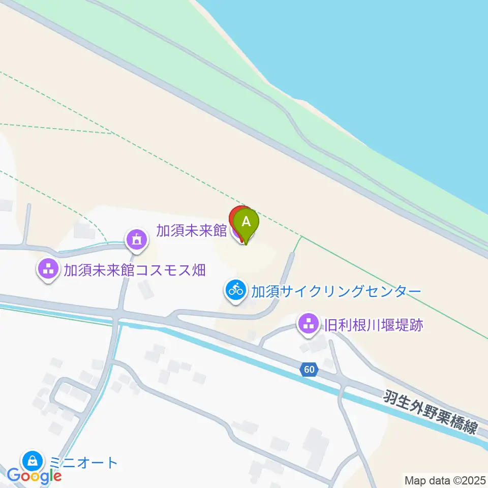 加須未来館周辺のファミレス・ファーストフード一覧地図