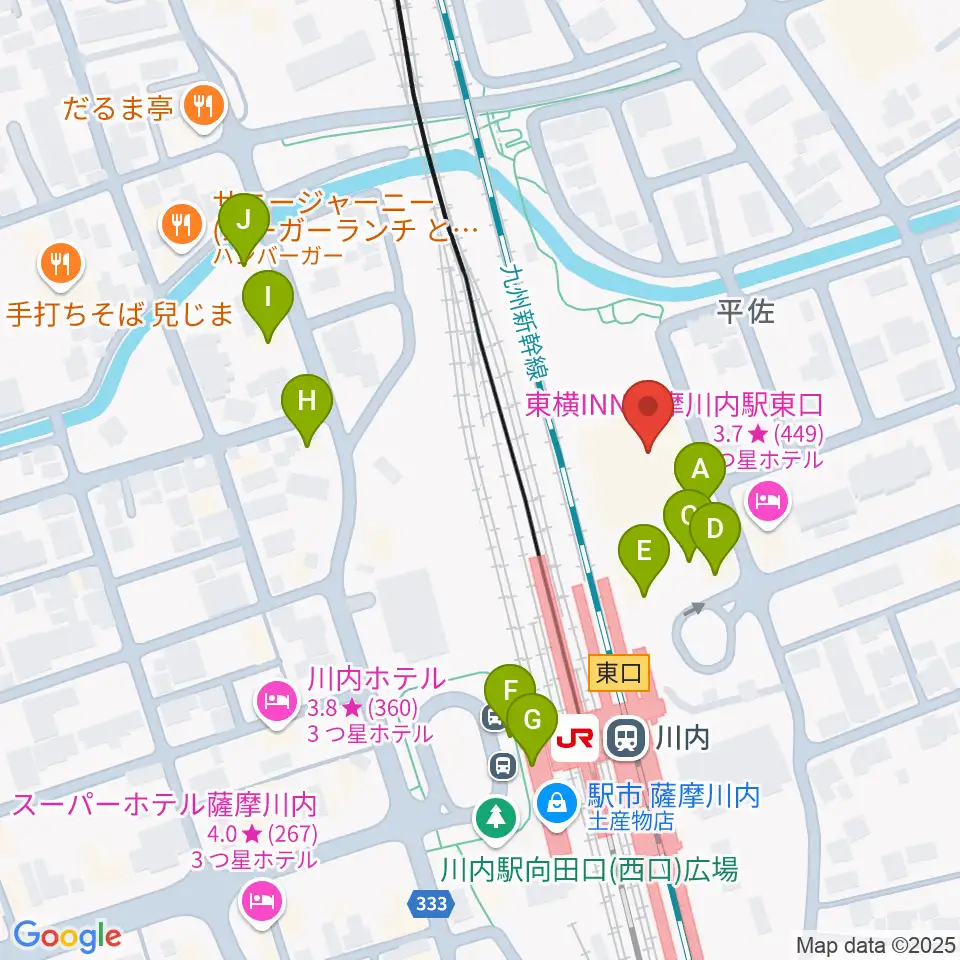 SSプラザせんだい周辺のファミレス・ファーストフード一覧地図