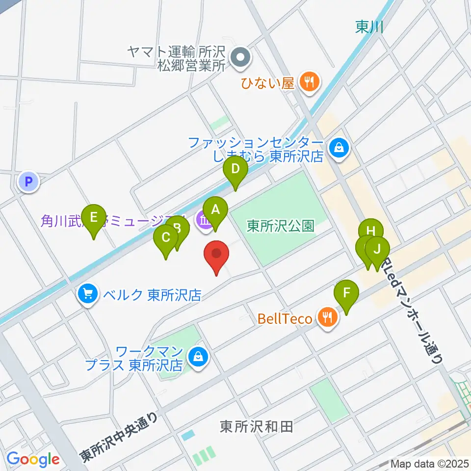 ところざわサクラタウン・ジャパンパビリオン周辺のファミレス・ファーストフード一覧地図
