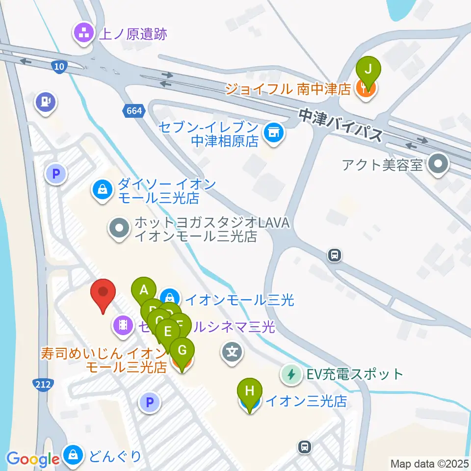 セントラルシネマ三光周辺のファミレス・ファーストフード一覧地図