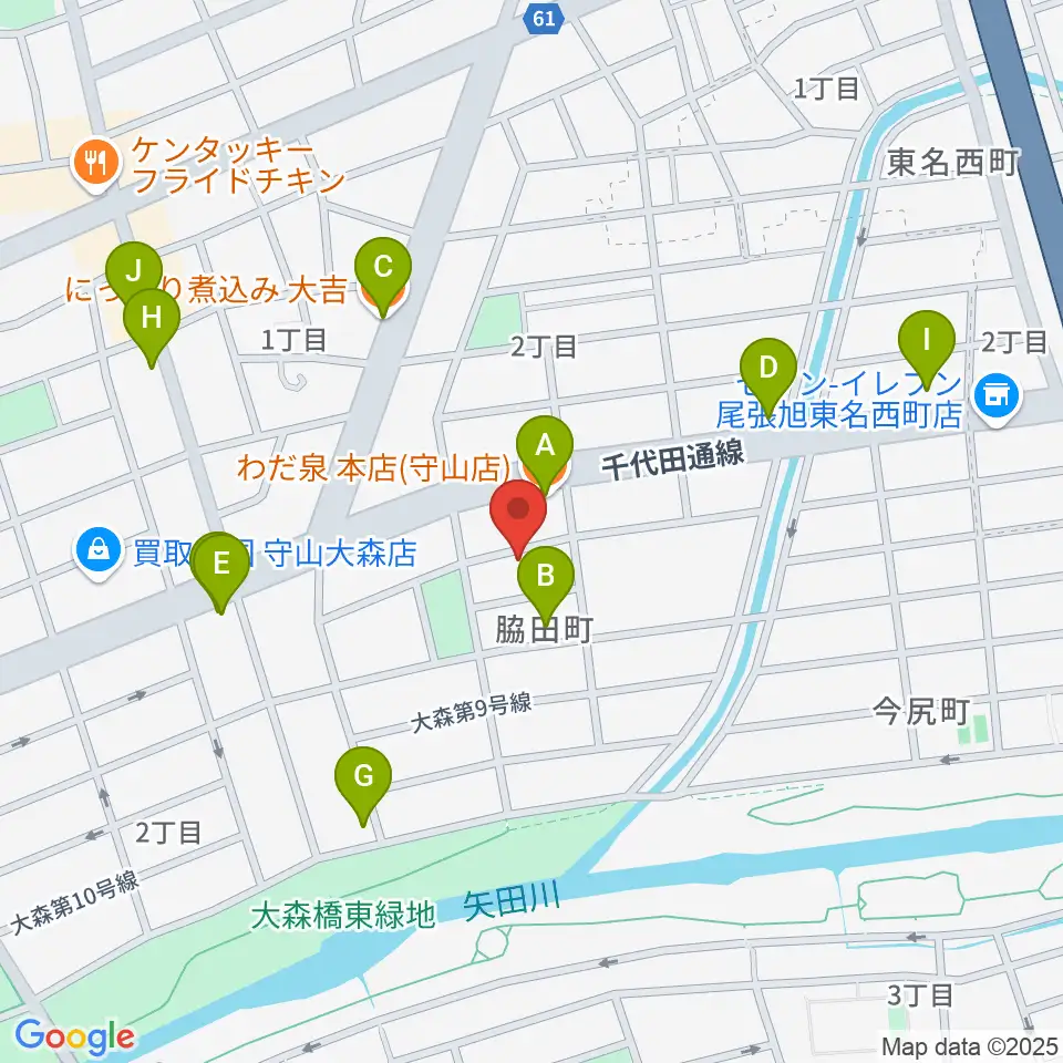 藤チェロ教室周辺のファミレス・ファーストフード一覧地図