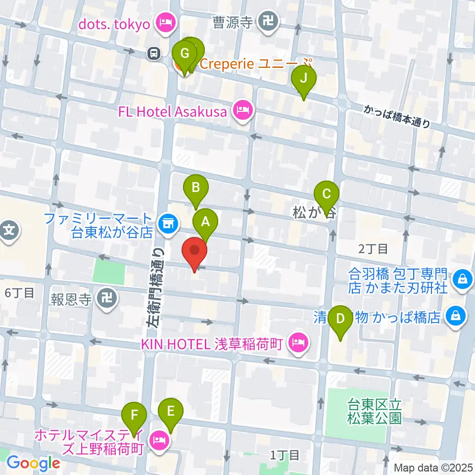 アキバ音楽教室周辺のファミレス・ファーストフード一覧地図