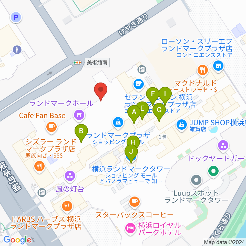 LANDMARK STUDIO周辺のファミレス・ファーストフード一覧地図