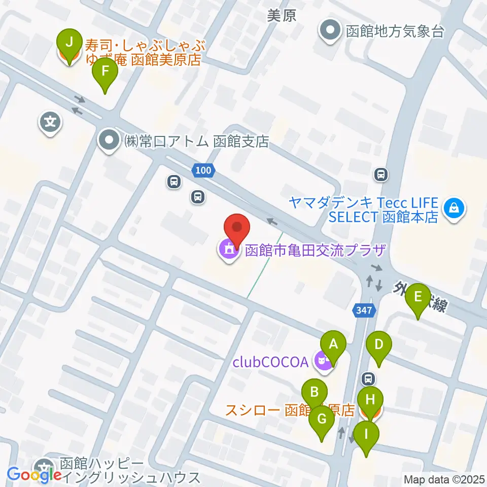 北海道ハウスダンプラザ周辺のファミレス・ファーストフード一覧地図