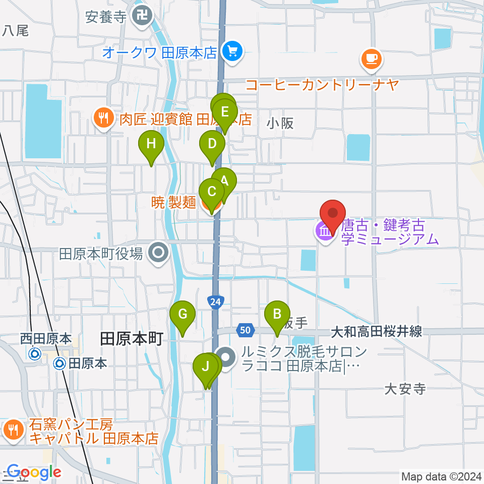 弥生の里ホール周辺のファミレス・ファーストフード一覧地図