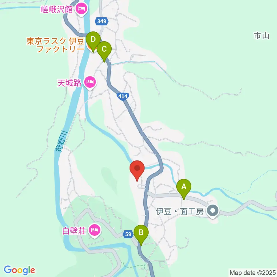 天城会館周辺のファミレス・ファーストフード一覧地図