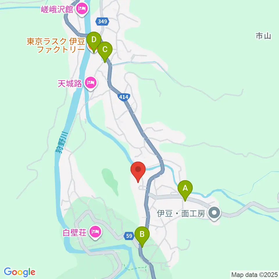 天城会館周辺のファミレス・ファーストフード一覧地図