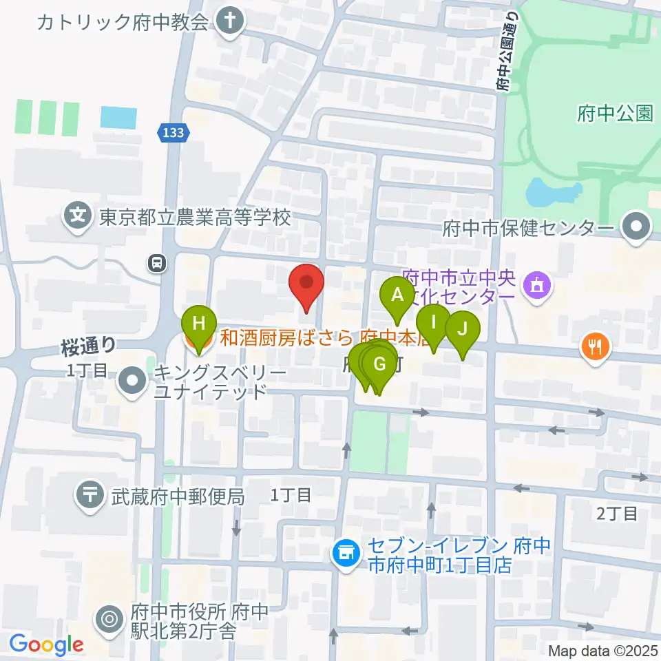 ラジオフチューズ周辺のファミレス・ファーストフード一覧地図