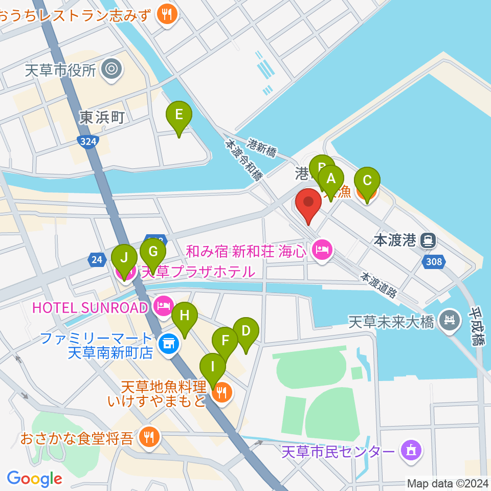 みつばちラジオ周辺のファミレス・ファーストフード一覧地図