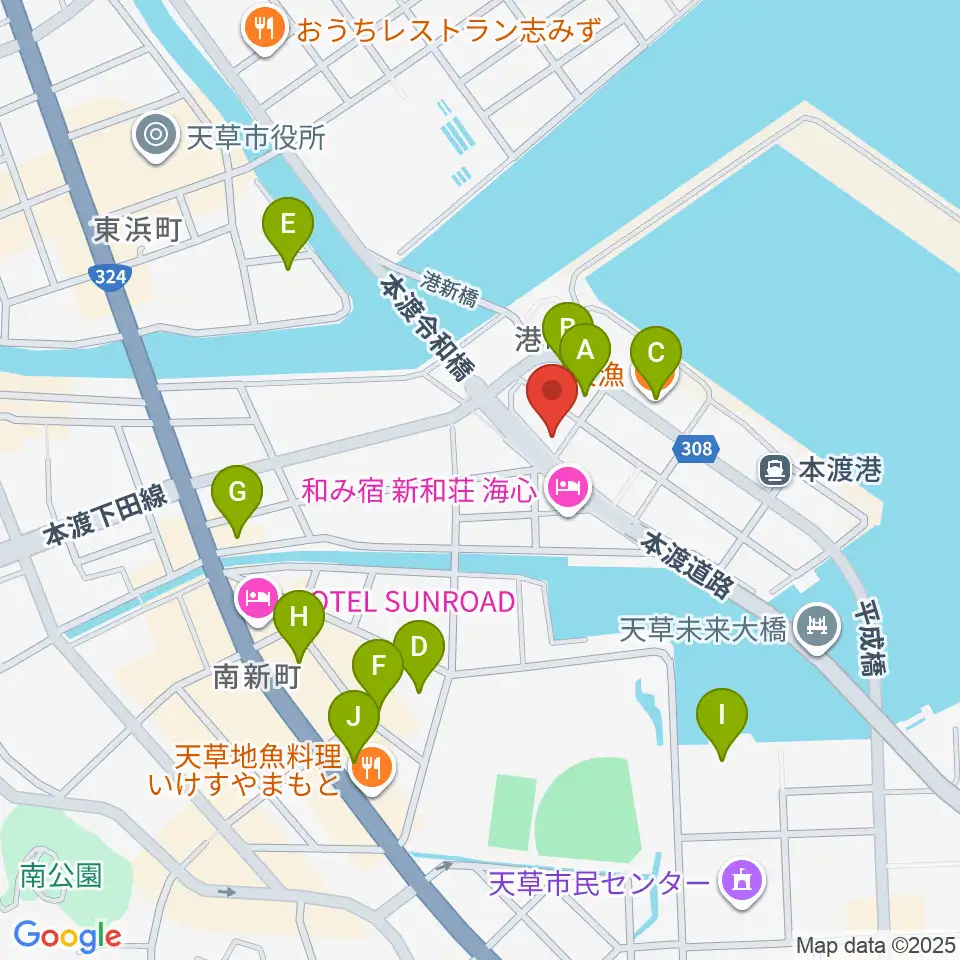 みつばちラジオ周辺のファミレス・ファーストフード一覧地図