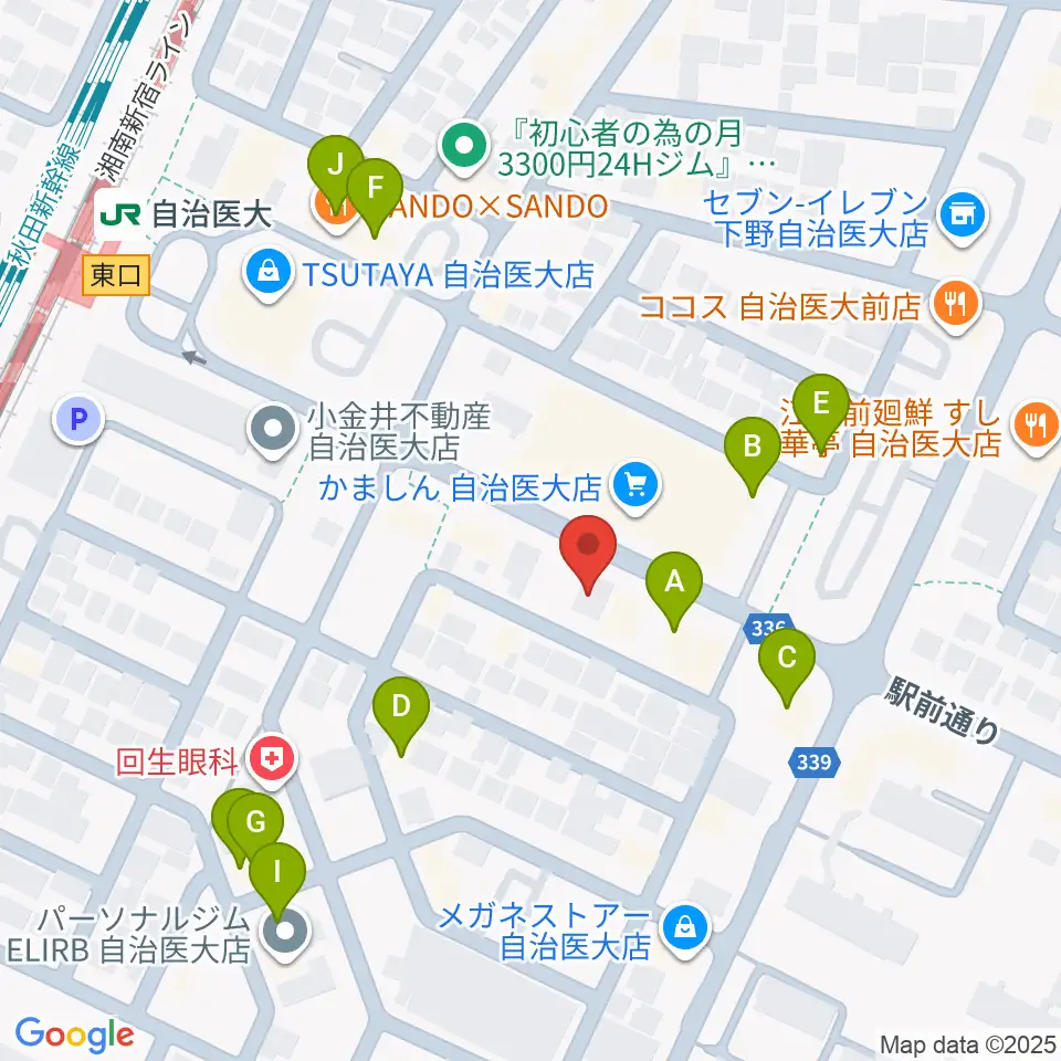 FMゆうがお周辺のファミレス・ファーストフード一覧地図