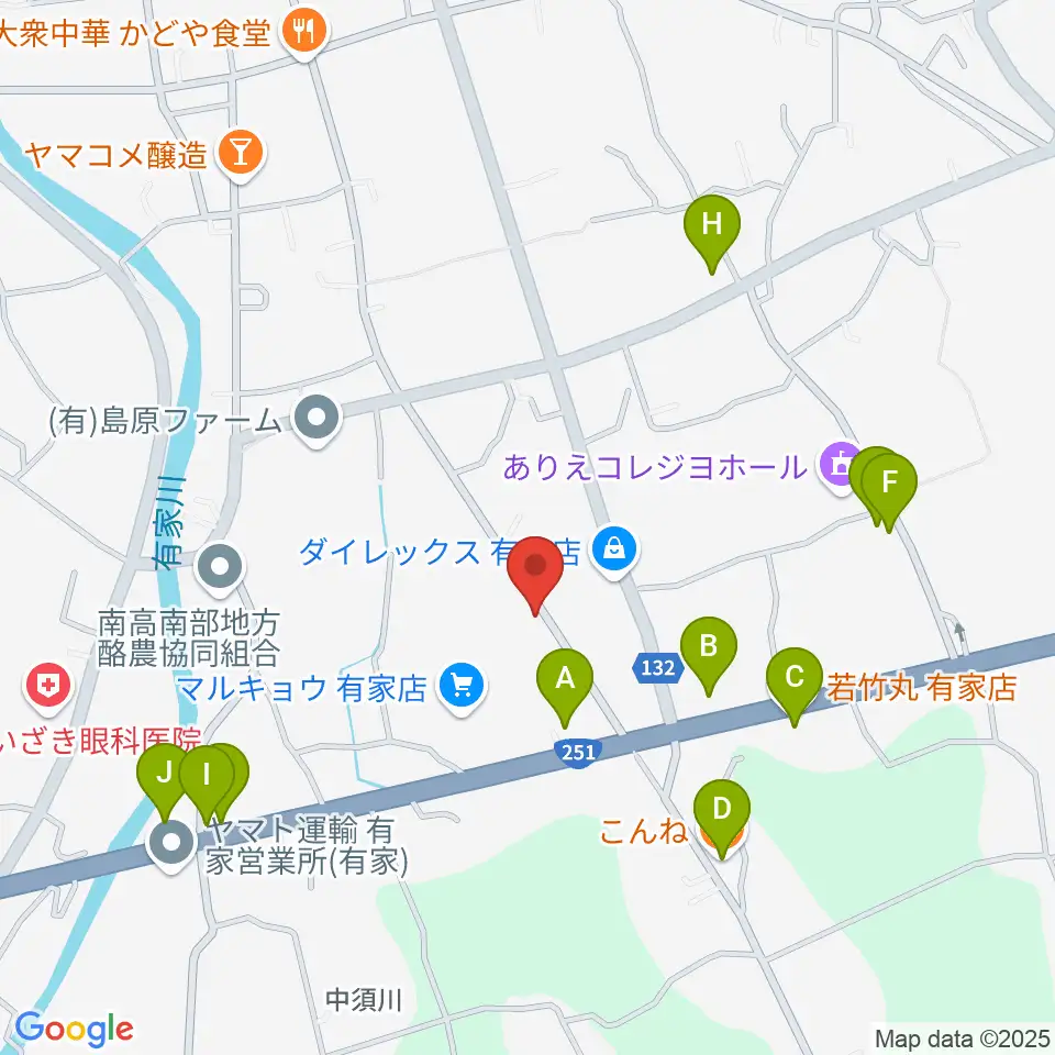 FMひまわり周辺のファミレス・ファーストフード一覧地図