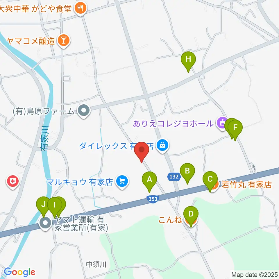 FMひまわり周辺のファミレス・ファーストフード一覧地図