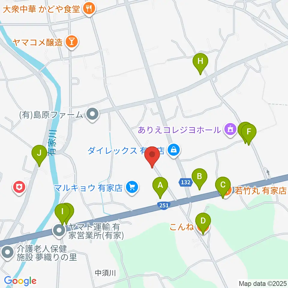 FMひまわり周辺のファミレス・ファーストフード一覧地図