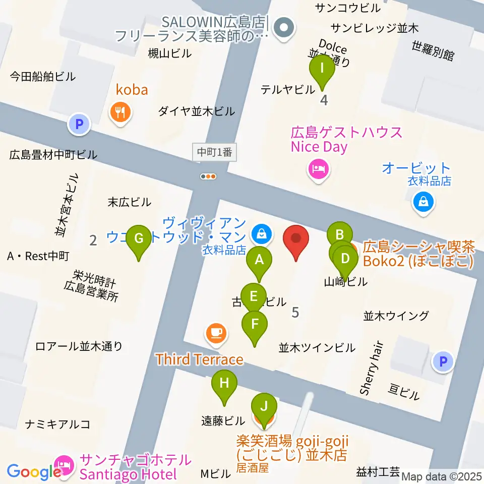 広島STUDIO25周辺のファミレス・ファーストフード一覧地図