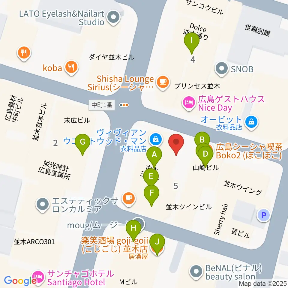広島STUDIO25周辺のファミレス・ファーストフード一覧地図