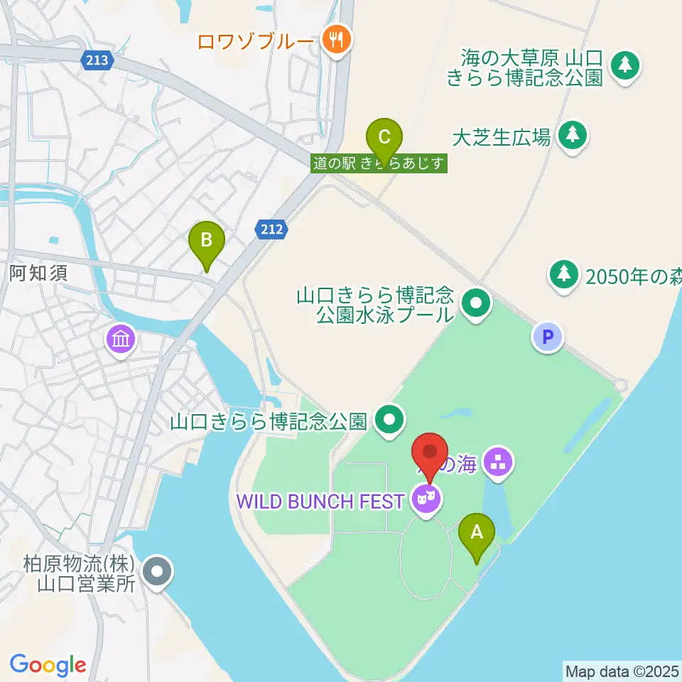 やまぐち富士商ドーム周辺のファミレス・ファーストフード一覧地図