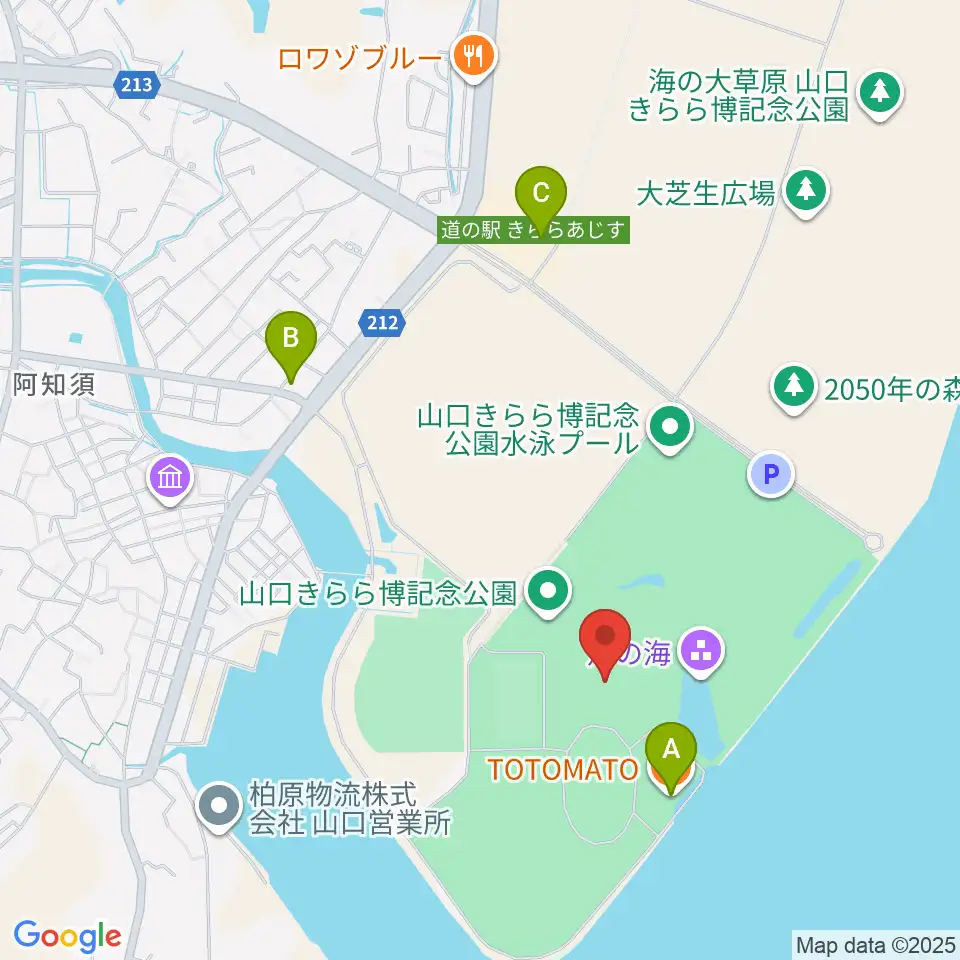 やまぐち富士商ドーム周辺のファミレス・ファーストフード一覧地図