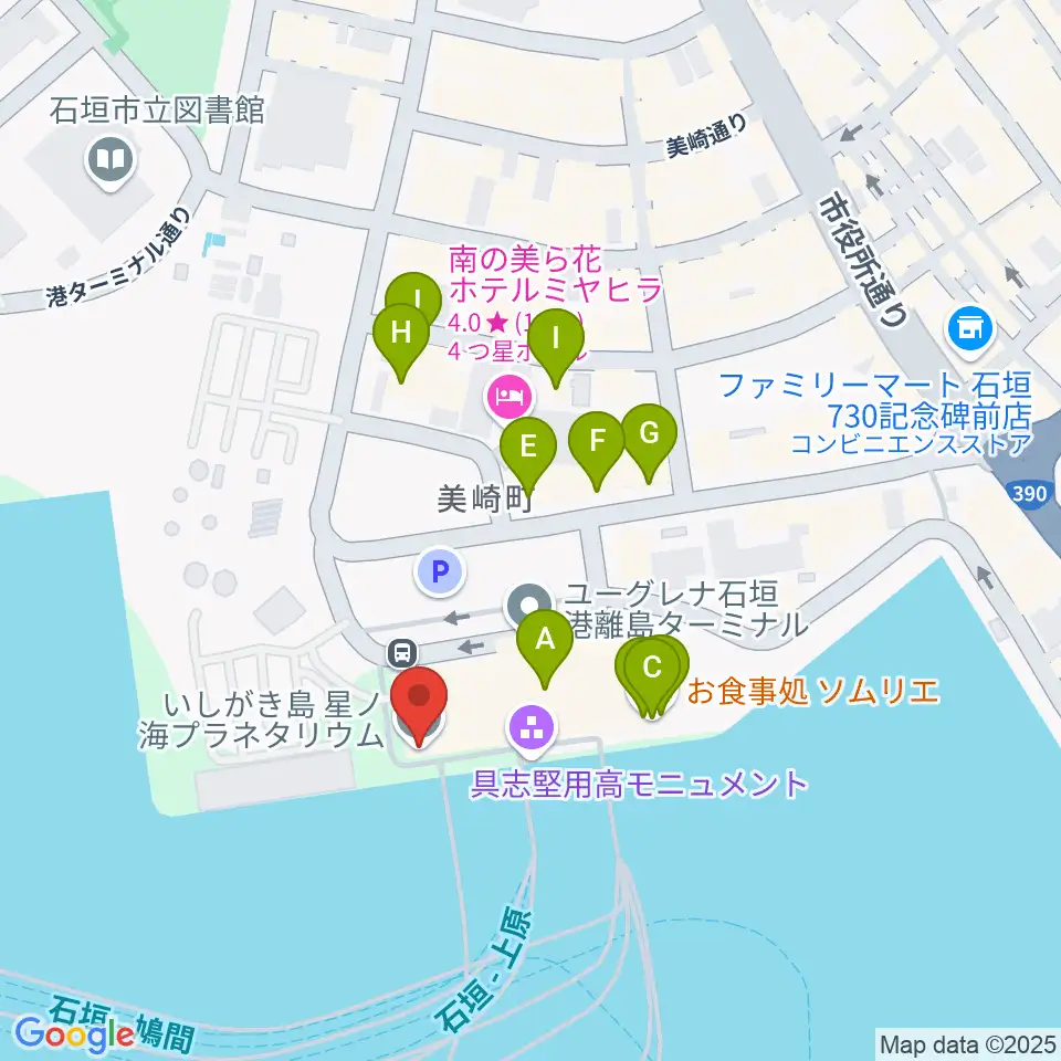 星ノ海プラネタリウム周辺のファミレス・ファーストフード一覧地図
