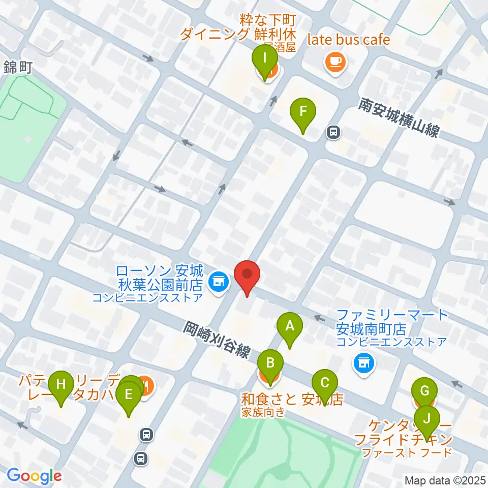 ギターショップメイヤ周辺のファミレス・ファーストフード一覧地図