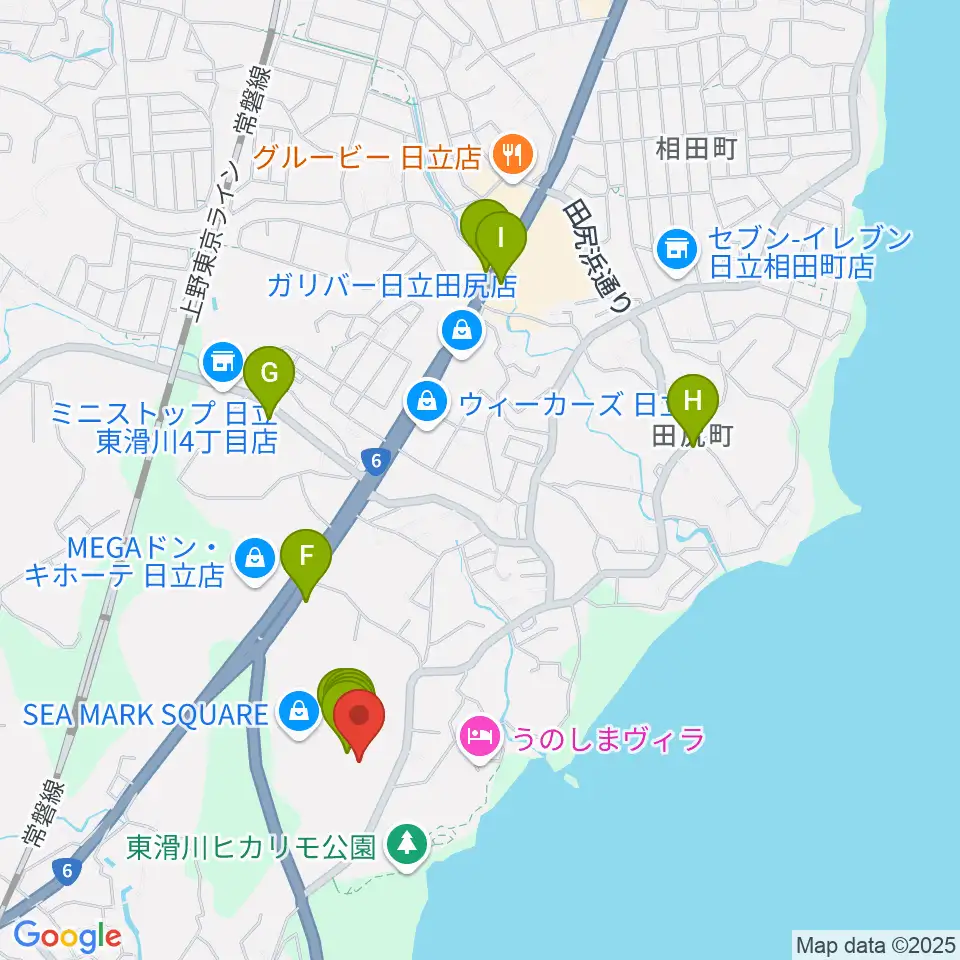 シネマサンライズ周辺のファミレス・ファーストフード一覧地図