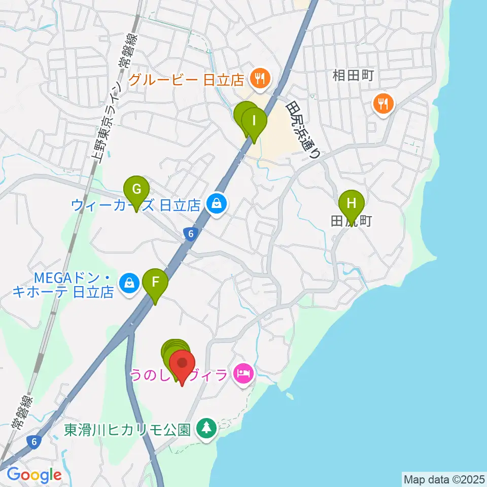シネマサンライズ周辺のファミレス・ファーストフード一覧地図