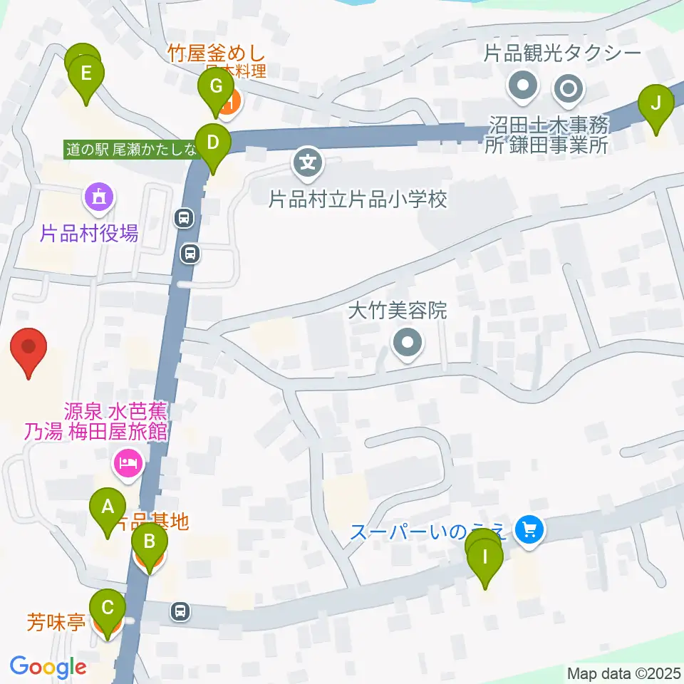 片品村文化センター周辺のファミレス・ファーストフード一覧地図