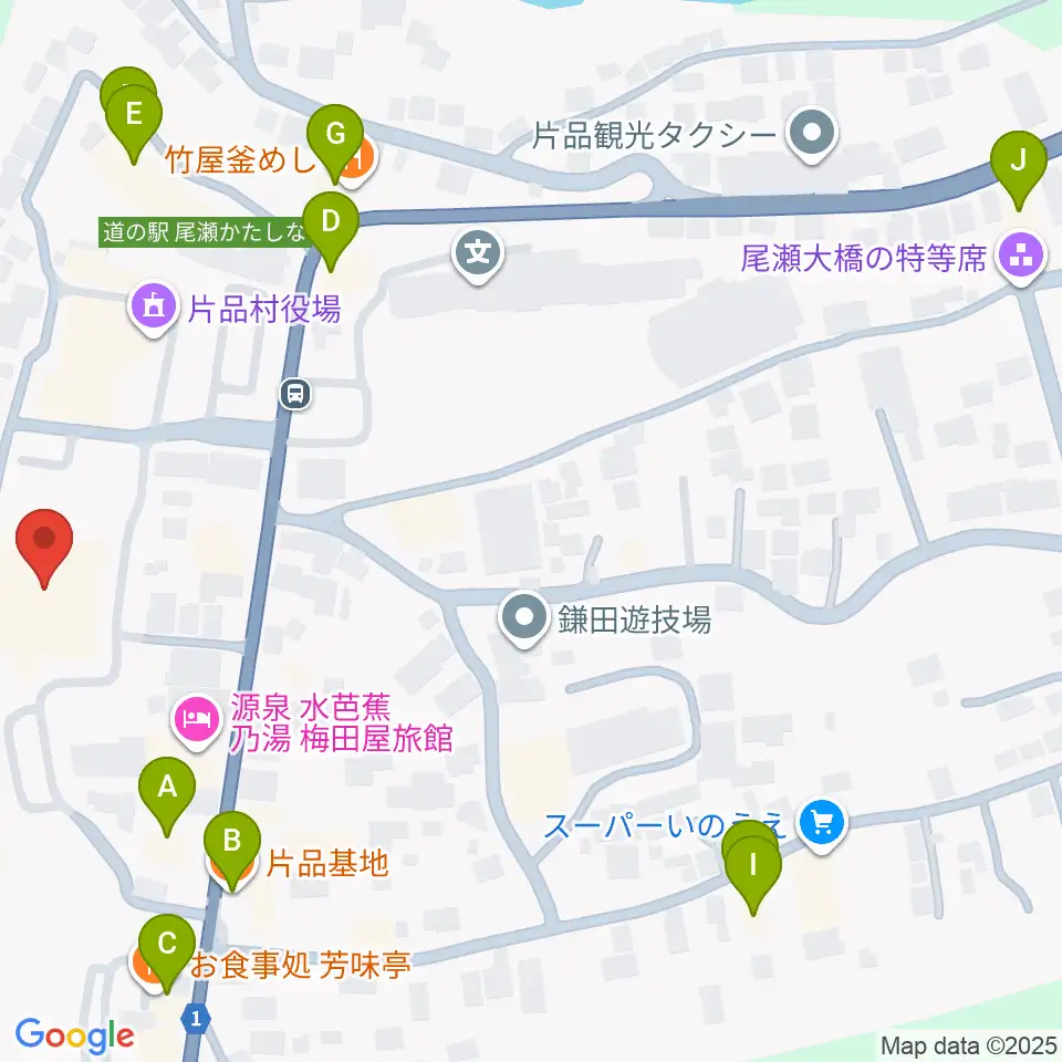 片品村文化センター周辺のファミレス・ファーストフード一覧地図
