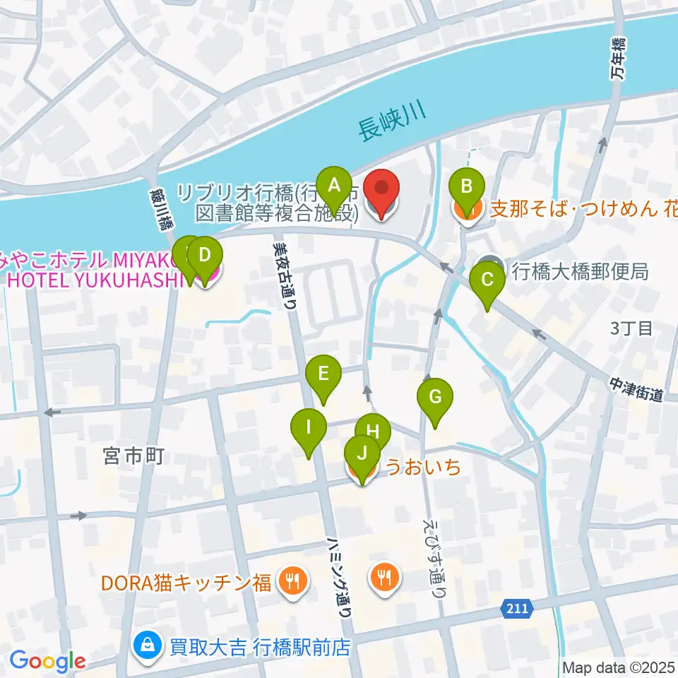 リブリオ行橋周辺のファミレス・ファーストフード一覧地図