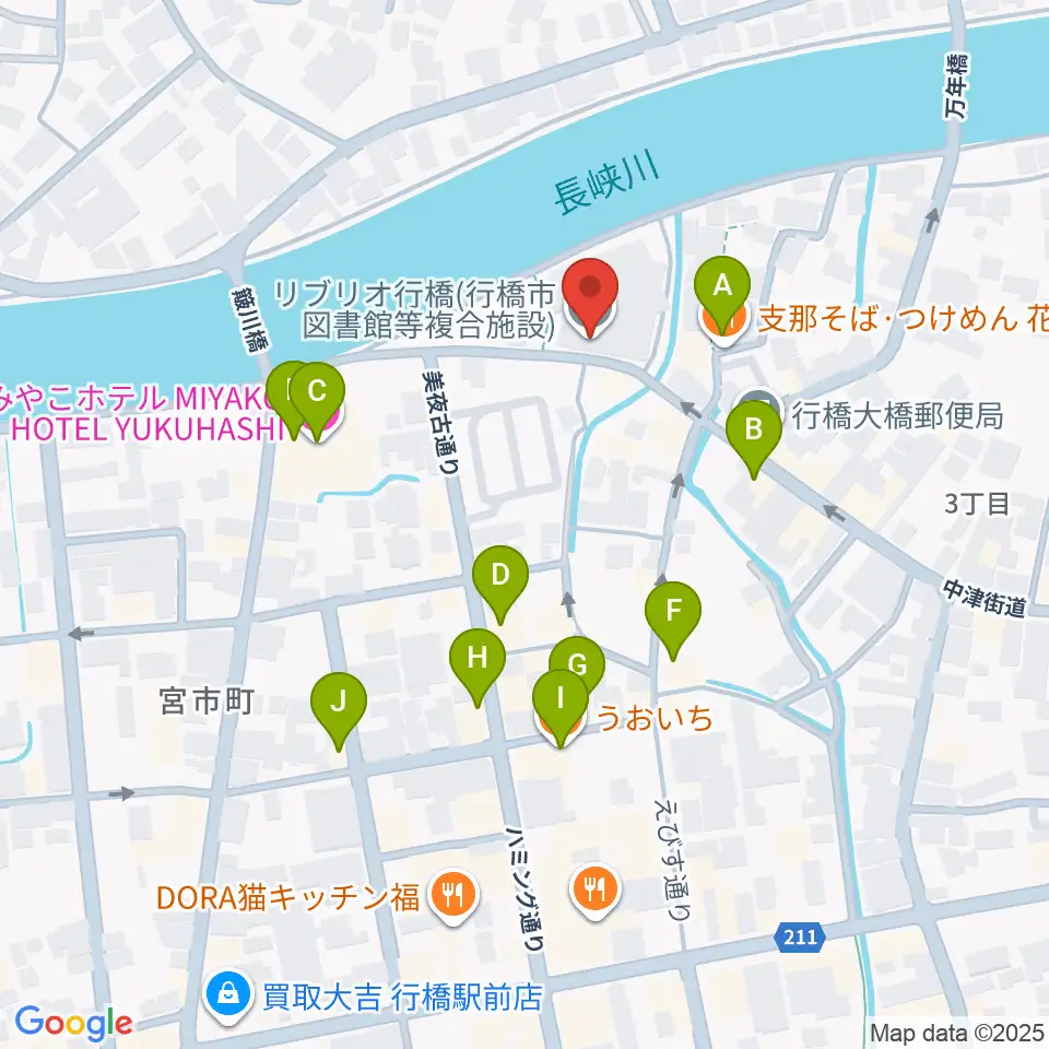 リブリオ行橋周辺のファミレス・ファーストフード一覧地図