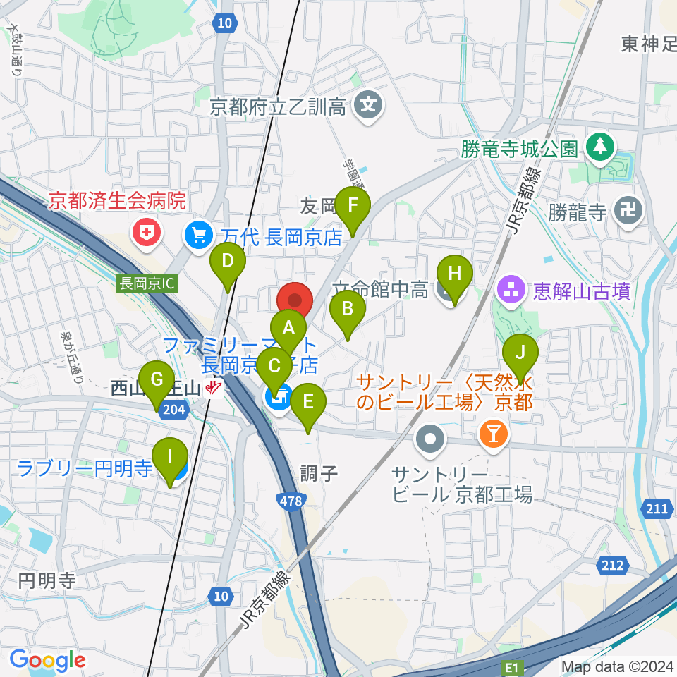 カヤック・クラヴィア周辺のファミレス・ファーストフード一覧地図