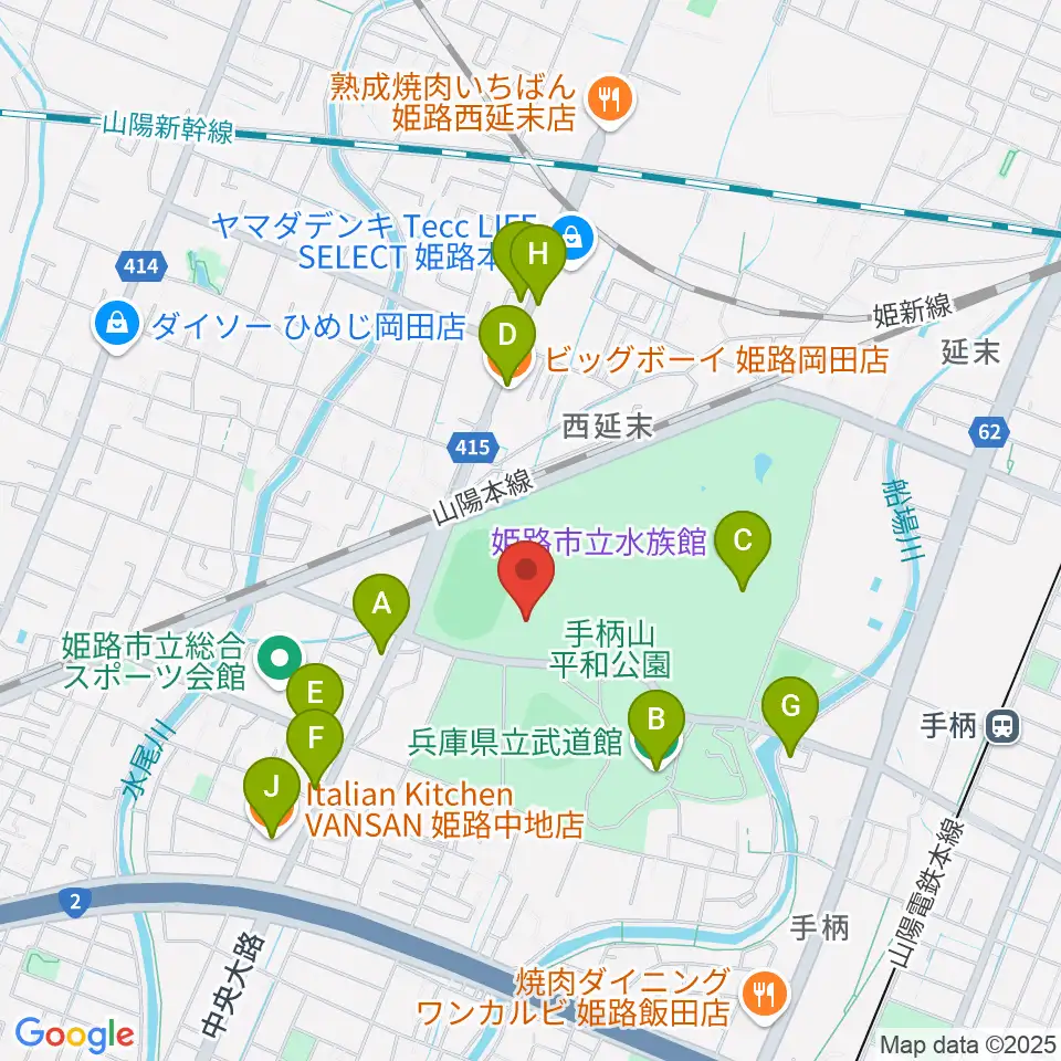 ヴィクトリーナ・ウインク体育館周辺のファミレス・ファーストフード一覧地図