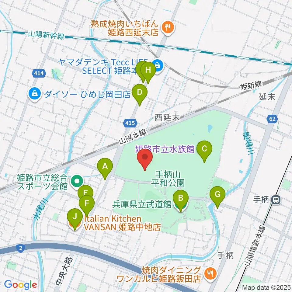 ヴィクトリーナ・ウインク体育館周辺のファミレス・ファーストフード一覧地図