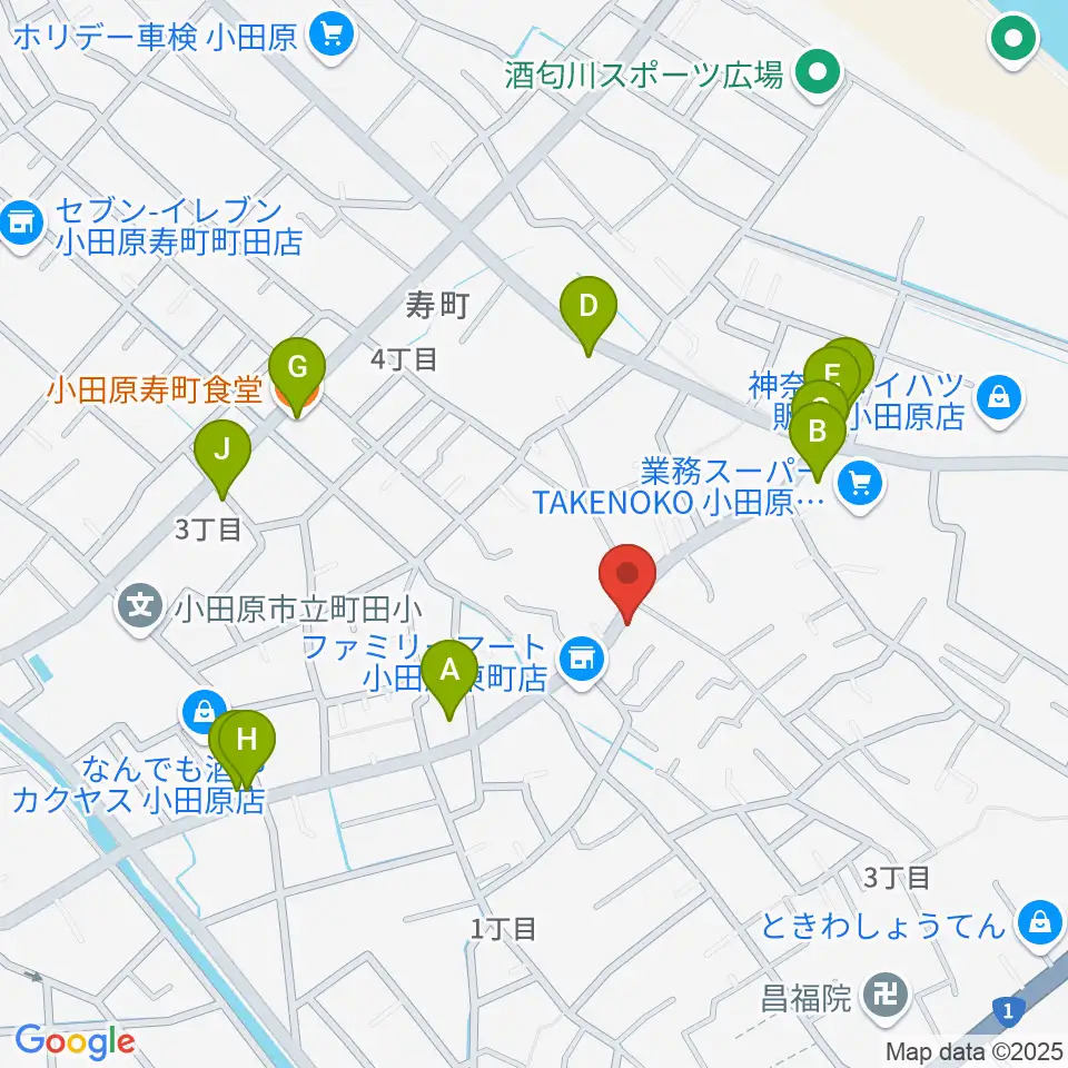 Miura Guitar Repair Workshop周辺のファミレス・ファーストフード一覧地図