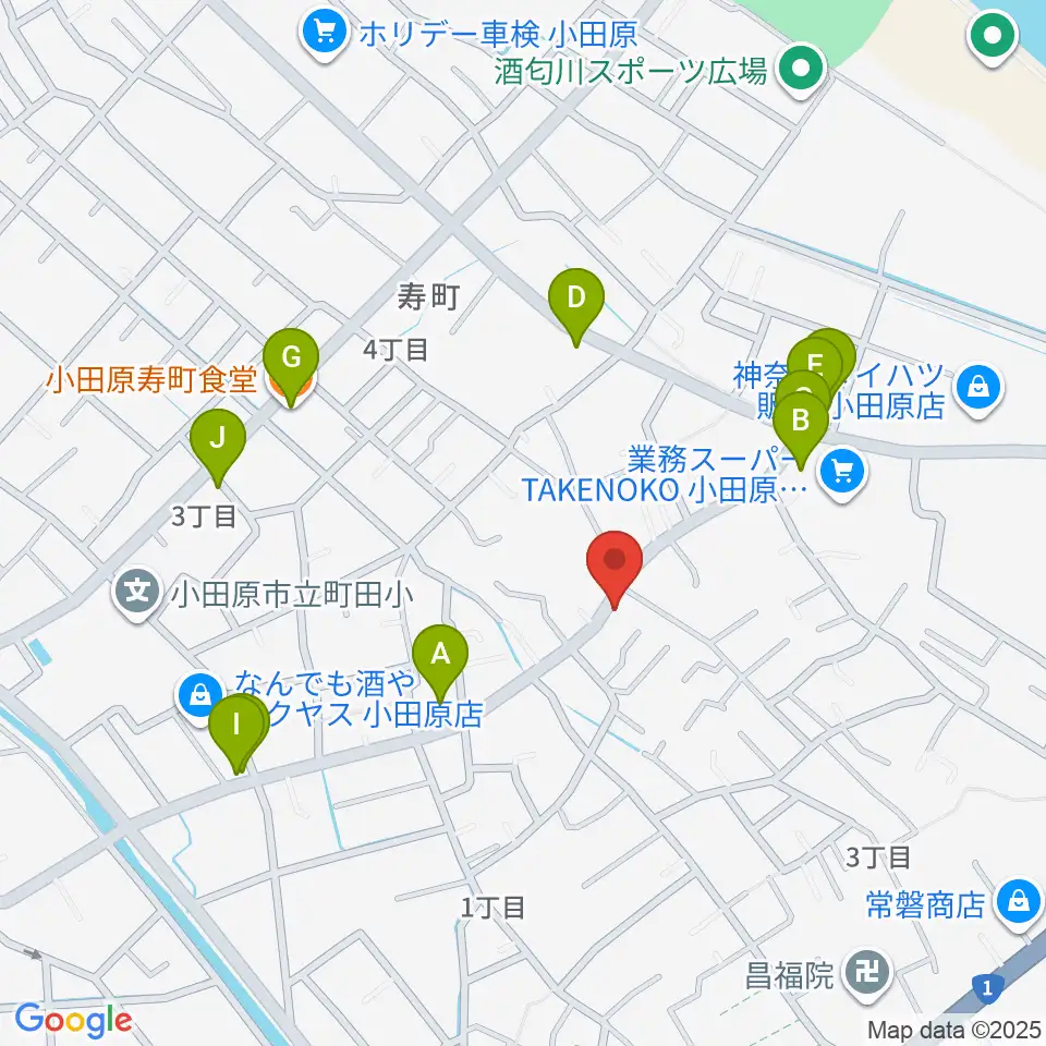 Miura Guitar Repair Workshop周辺のファミレス・ファーストフード一覧地図