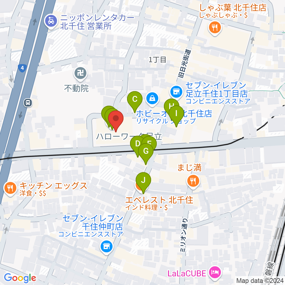 東京芸術センターホワイトスタジオ周辺のファミレス・ファーストフード一覧地図