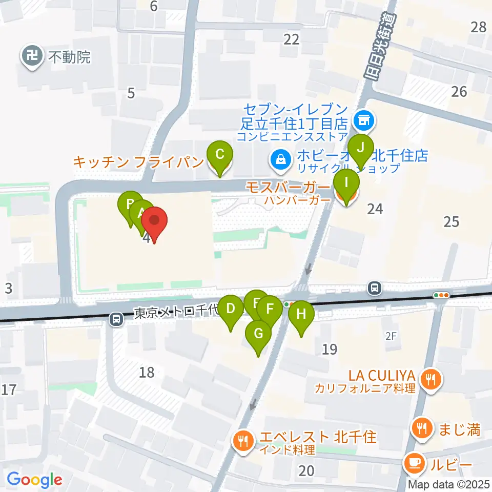 東京芸術センターホワイトスタジオ周辺のファミレス・ファーストフード一覧地図