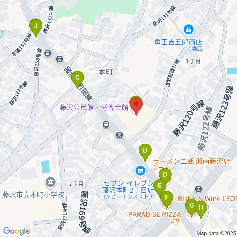Fプレイス周辺のファミレス・ファーストフード一覧地図