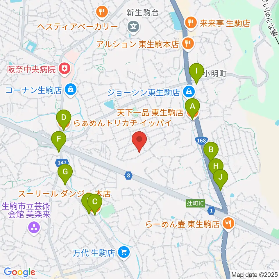 Atelier Artika周辺のファミレス・ファーストフード一覧地図